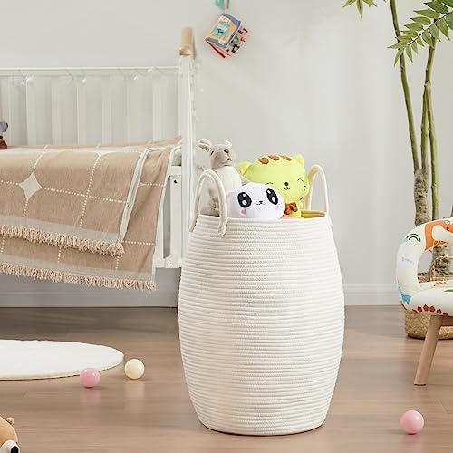 Large Laundry Hamper Basket 65L Woven Blanket Basket - Image 2