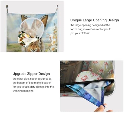 1PC Hanging Laundry Hamper Bag Over the Door Laundry Hamper Wall Hamper Large - Image 4