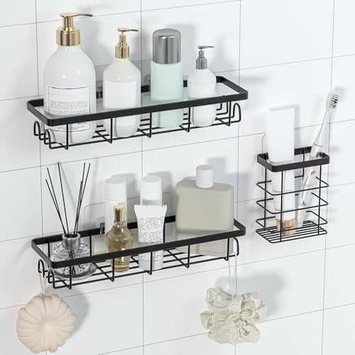 Shower Caddy Organizer with Hooks, Self Adhesive Bathroom Shelves, Shower by Unknown