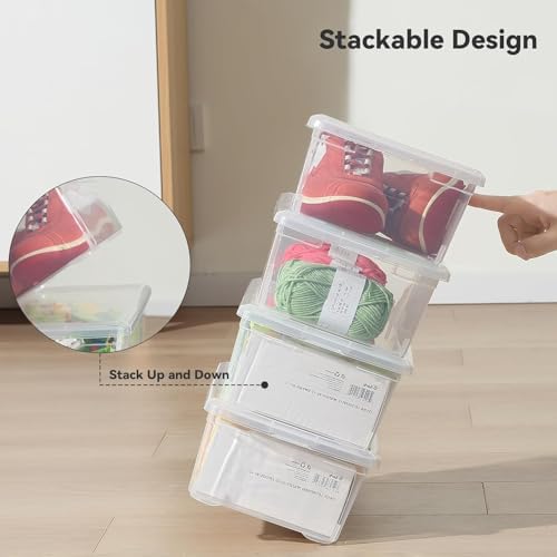 novelinks 10 Pack 6 Quart Stackable Shoe Storage Bins - Image 3