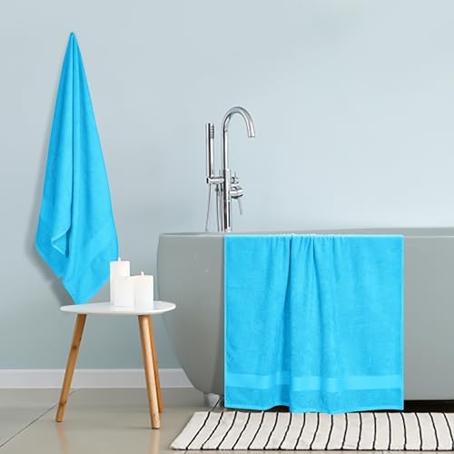GLAMBURG Premium Cotton Oversized 2 Pack Bath Sheet 35x70-100% Pure Cotton - Image 4