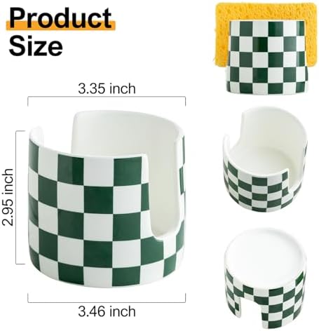 Zoeeker Sponge Holder for Sink, Ceramic Dish Sponge Holder Brush Holder - Image 2
