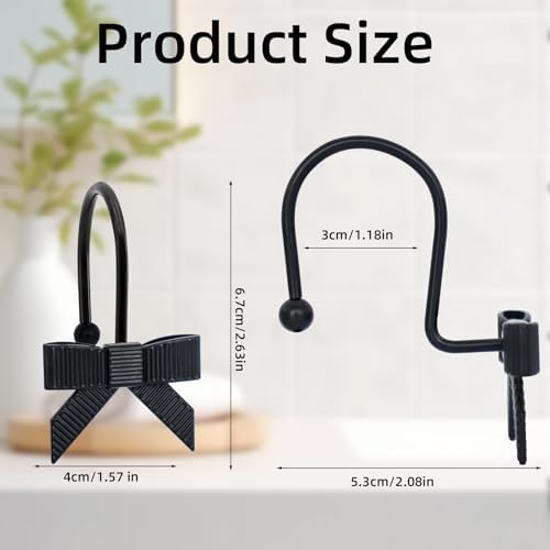 Decorative Shower Curtain Hooks, Luxury Bowknot Shower Curtain Rings, Modern - Image 2