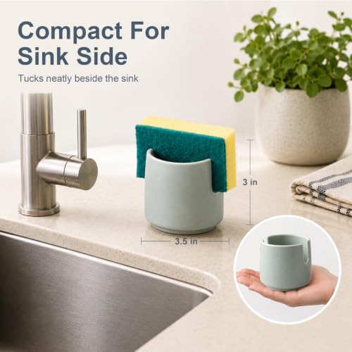 ONEMORE Ceramic Sponge Holder for Kitchen Sink, - Image 4