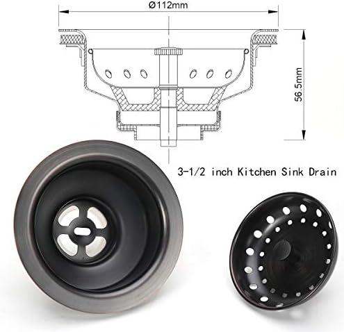 KONE 3-1/2 Inch Kitchen Sink Drain ORB Assembly - Image 5