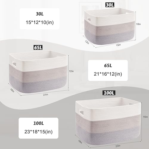 Artfeel Blanket Basket, Rectangle Woven Baskets - Image 5