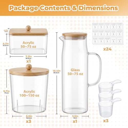 Acrylic Laundry Pod Containers and Dryer Sheet Holder & Glass Laundry Detergent - Image 2