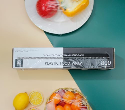 Plastic Food Wrap- 800 SQ. FT. BPA-Free, Includes Optional Slide Cutter - Image 6