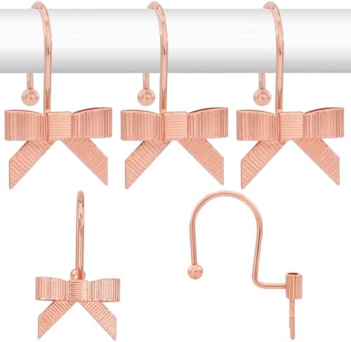 Decorative Shower Curtain Hooks, Luxury Bowknot Shower Curtain Rings, Modern by JTDTH