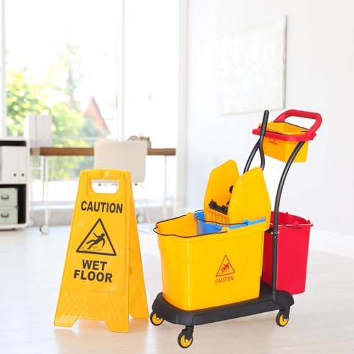 Sasylvia Yellow Mop Wringer Replacement Down Press Mop Bucket Wringer - Image 5