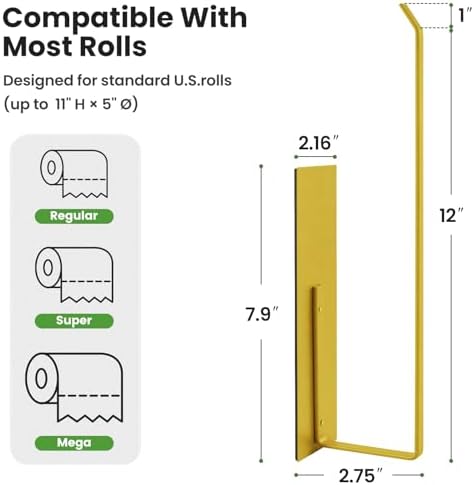 Paper Towel Holder Gold, Magnetic Paper Towel Holder - Image 3