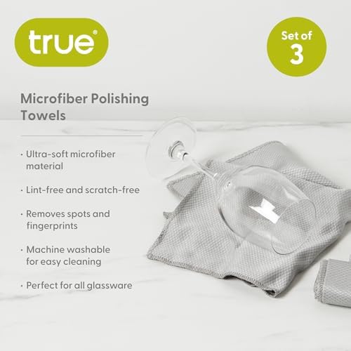 True Microfiber Towels, Wine Glass Polishing Cloths, Streak Free Microfiber - Image 2