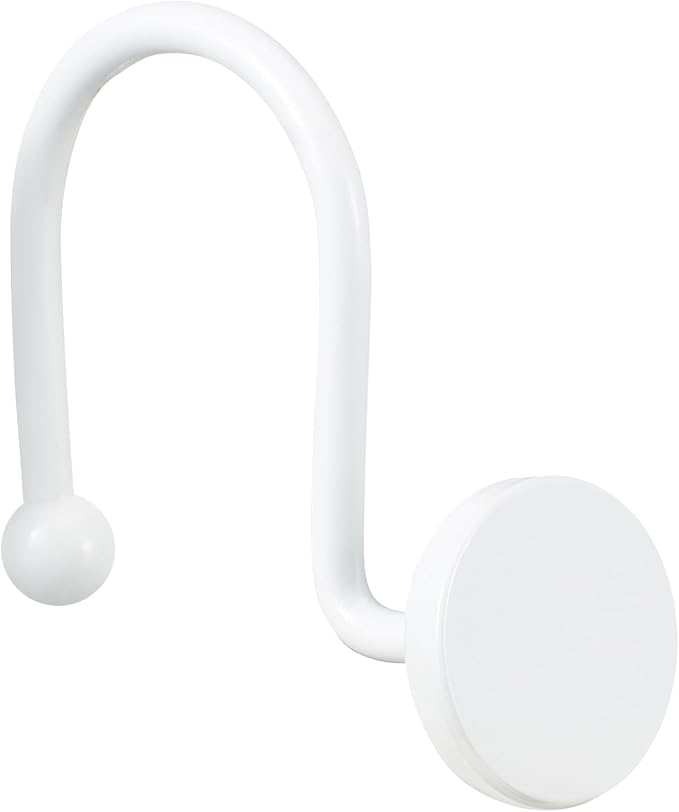 CHICTIE White Shower Curtain Hooks, Rustproof Shower Curtain Rings - Image 2