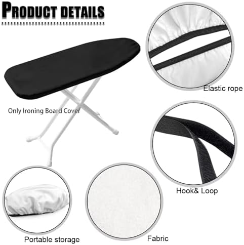 Black Mini Ironing Board Cover Washable Iron Heat Shield - Image 6