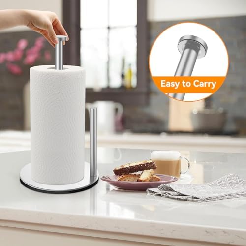 Silver Paper Towel Holder, Stainless Steel, - Image 3