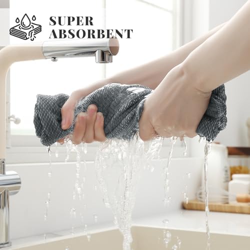 Homaxy 6 Pack Cotton Terry Premium Kitchen Towels, 18 x 28 in - Image 3