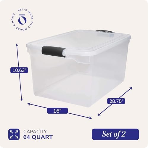 HOMZ Clear Plastic Storage Bin - Image 4