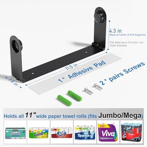 2026 Upgraded Paper Towel Holder Under Cabinet, Adhesive Wall Mount Paper Towel - Image 4