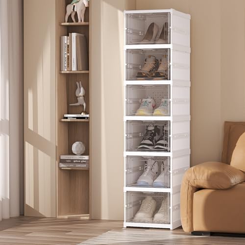 Foldable Shoe Storage Organizer, Stackable Boxes by Unknown