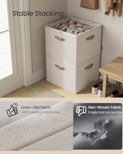 SONGMICS Shoe Organizer for Closet, 2 Pack Fabric Bins, Fits up to 32 Pairs - Image 6