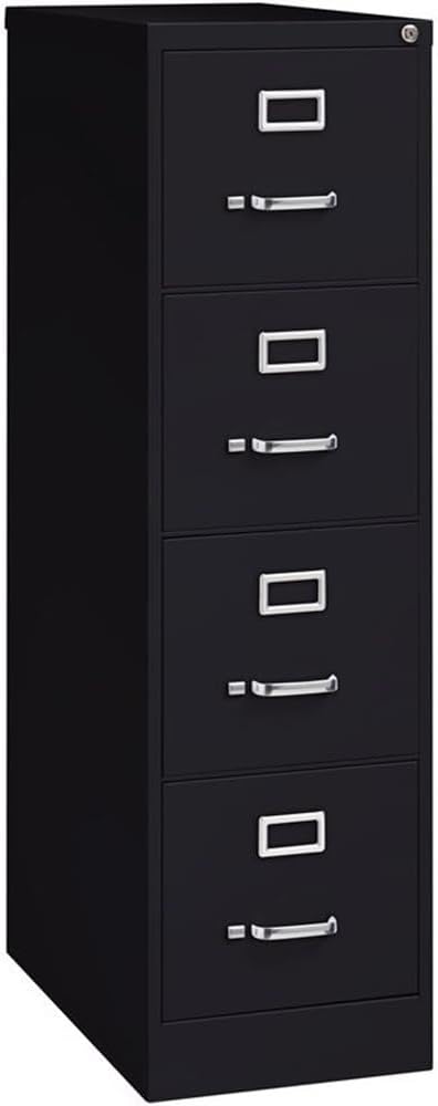 Scranton & Co 26.5" D Metal 4-Drawer Letter Width Vertical Filing Cabinet Black