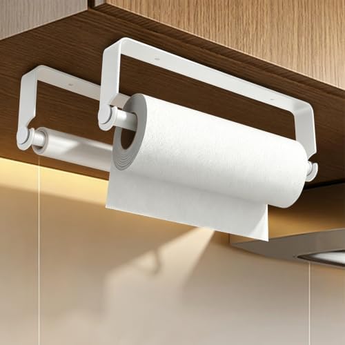 Under Cabinet Paper Towel Holder, Adhesive or Wall Mount（White） - Image 5