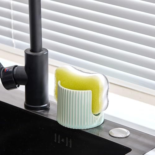 Ceramic Sponge Holder for Kitchen Sink, Quick Dry Sink Caddy Organizer - Image 4