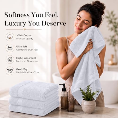 DAN RIVER 600 GSM Cotton Large Bath Towels Set of 4, 27 x 54 Inches - Image 6