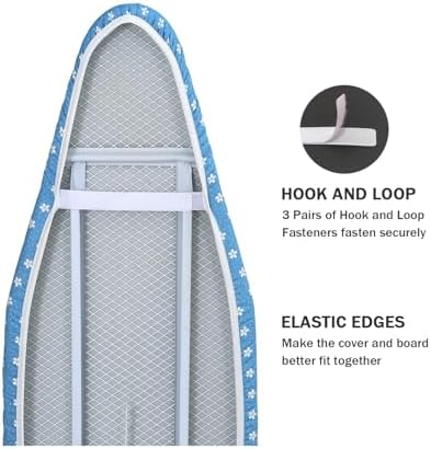 Ironing Board Cover and Pad Standard Size 15 x 54, 3 Pairs of Hook and Loop - Image 4