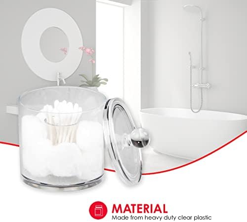 Home Basics Acrylic Cotton Ball and Swab Holder, Q-tip Storage Organizer - Image 3