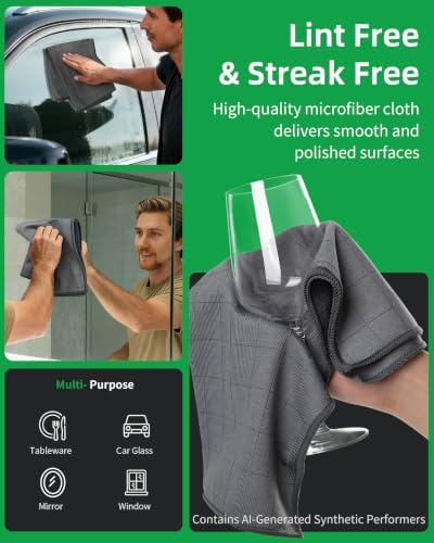 MR.SIGA Ultra Fine Microfiber Glass Cleaning Cloths - Image 3