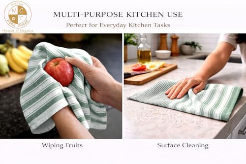 Pack of 6 Cotton Kitchen Towels Set, Dish Towels, Cleaning Rags, Kitchen Dish - Image 6
