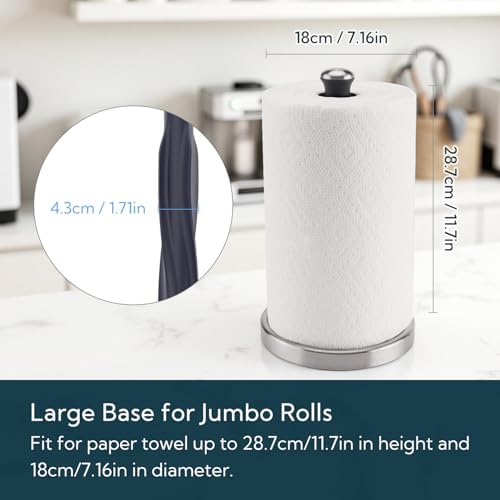 KITCHENDAO One-Handed Countertop Paper Towel Holder, Rotation Freestanding - Image 6