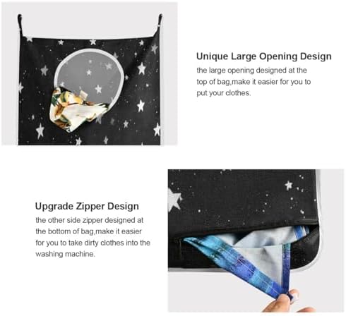 2PCS Hanging Laundry Hamper Bag Over the Door Laundry Hamper Wall Hamper Large - Image 4