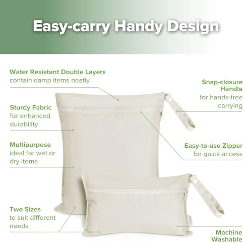 haakaa Wet Dry Bags for Baby, Water Resistant Wet Dry Bag - Image 4