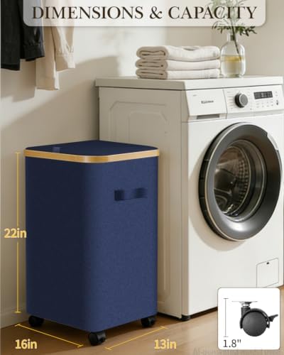 Laundry Hamper with Wheels, 75L Rolling Laundry Basket, Removable Inner Bag - Image 2