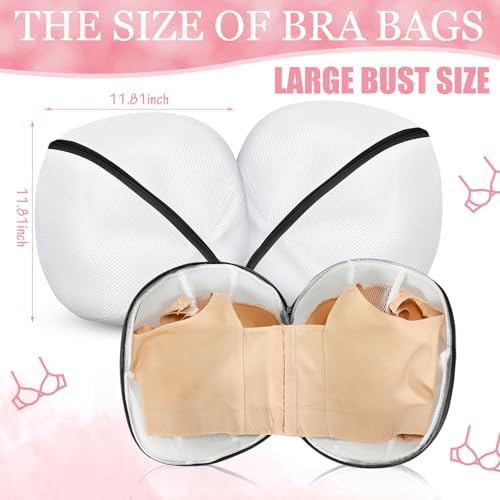 Shappy 6 Pcs Bra Washing Bag for Laundry Storage Women 11.81 Inch Black - Image 2