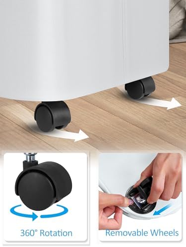 efluky Laundry Basket with Wheels, Tall Rolling Laundry Hamper with Lid and - Image 3