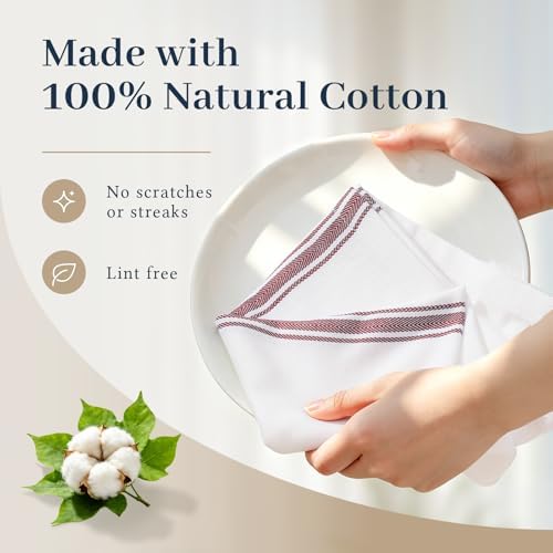 Homaxy 100% Ring Spun Cotton Kitchen Towels 6 Pack - Image 2