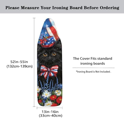 GLENLCWE American Flag Cat Ironing Board Cover Scorch Resistant Patriotic Iron - Image 5
