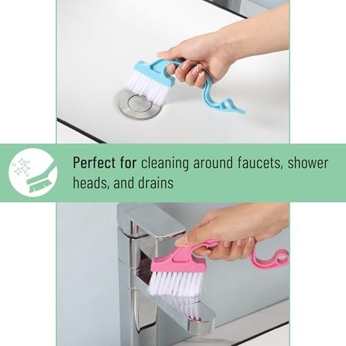 Slick- Window Track Cleaning Brush, 3 Pack, Ergonomic Handle, Built-in Scraper - Image 5