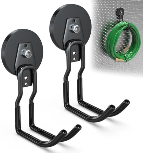 3-H Heavy Duty Magnetic Hooks, No-Drill Garage Power Tool Holder, 2 Pack by 3-H