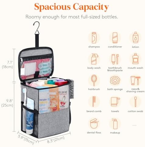 Lifewit Shower Bag Mesh Shower Caddy Portable College Dorm Room Essentials Tote - Image 2
