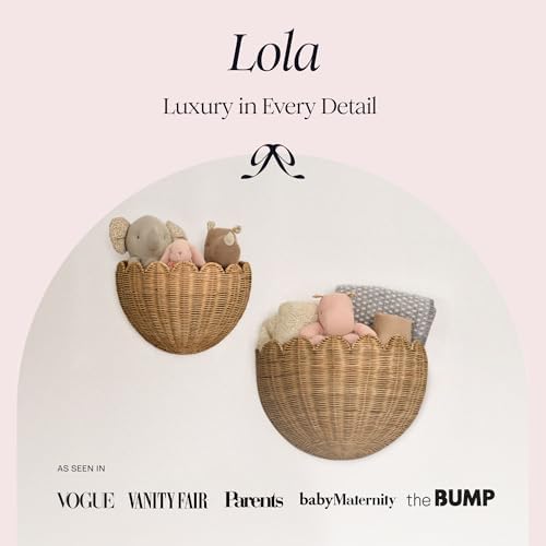 BEBE BASK The Original Scalloped Wicker Wall Basket – Set of 2 - Image 2