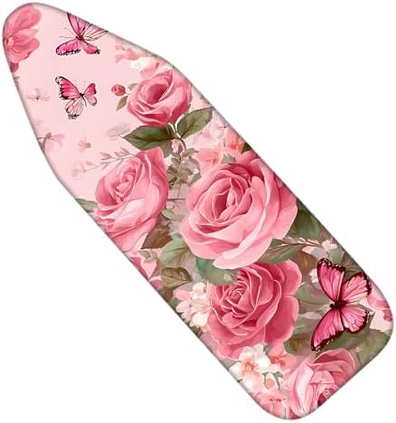 Nuxovilar Rose Butterfly Cotton Ironing Board Cover 15x54 Fabric by Nuxovilar