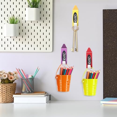 Cinnvoice 6 Pcs Crayon Classroom Decoration Crayon Magnetic Hooks Colorful Wall - Image 6