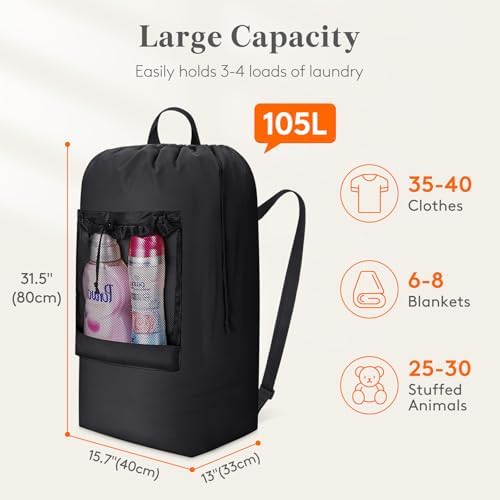Lifewit Laundry Bag Backpack Travel - Image 2