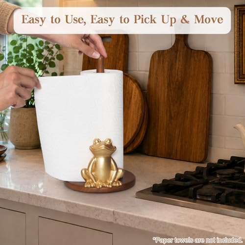 Gold Frog Paper Towel Holder Dopamine Whimsical Kitchen Decor Unique Fun - Image 6