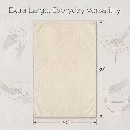Urban Villa Kitchen Towels Cotton Dish Towels 20”x30” Ivory - Image 3