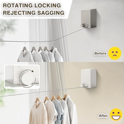 Retractable Clothesline, Clothes Line Retracting Indoor, Retractable - Image 3